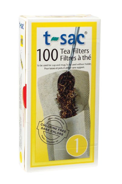 T-Sac Tea Filter Bags, Disposable Tea Infuser, Number 1-Size, 1-Cup Capacity, 100 Count