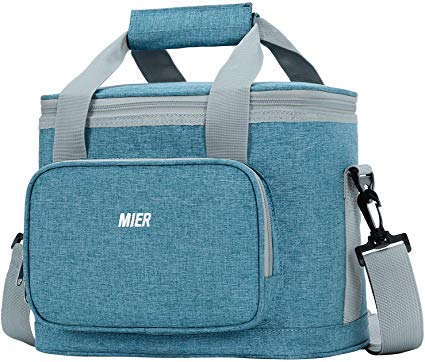 MIER 16 Can Large Insulated Lunch Bag for Women, Soft Leakproof Liner, Ocean Blue