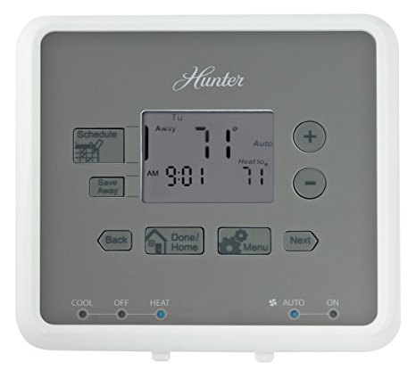 Hunter 44132 5-Minute 5-2 Day Programmable Thermostat, White