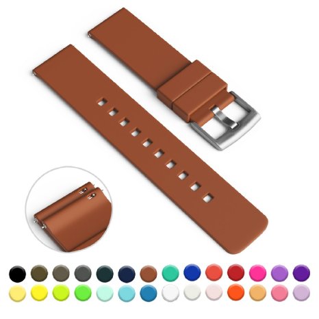 GadgetWraps 22mm Silicone Strap / Band for Pebble Watch with Quick Release Pins (Light Brown)
