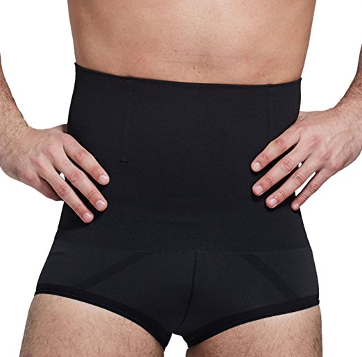 Panegy Men's Hi-Waist Body Slimmer Briefs Waist Trainer Tummy Control Shapewear