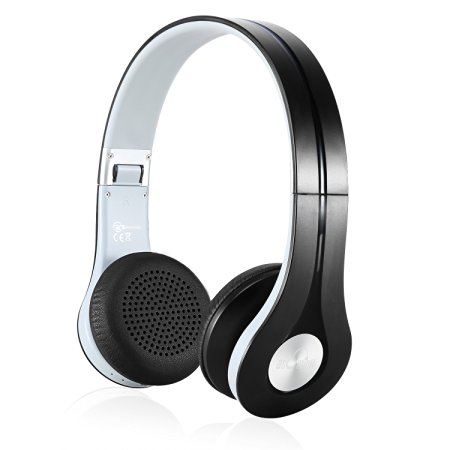 Bluetooth Headphones - iDeaUSA Wireless Headphones - Ultra Lightweight - On Ear Headphones with Mic for Cellphones Laptop Tablet TV 10 Hours Playback - Black