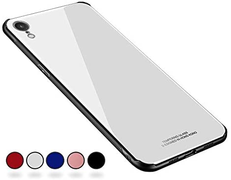 SUMart iPhoneX Case Anti-Scratch Tempered Glass Back Cover TPU Frame Hybrid Shell Slim Case Anti-Drop (White, iPhone X 5.8inch)