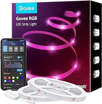 Govee LED Lights 40M, Bluetooth Rope Lights with App Control, 64 Scenes and Music Sync LED Strip Light for Bedroom, Christmas, DIY Home Decoration, 2 Rolls of 20M