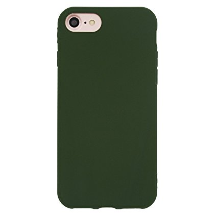 iPhone 8 / 7 Case (4.7"), Danbey, Charming Colorful Skin Feeling, 1.5mm Thick Flexible TPU Slim Cover, for Apple iPhone 8 / 7 4.7-inch, D1077 (Matte-Dark Green)