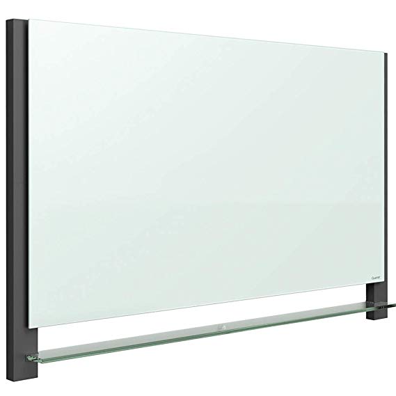 Quartet Glass Whiteboard, Magnetic Dry Erase White Board, 74" x 42", Wide Format with Invisible Mount, Black Aluminum Frame, Evoque (G7442BA)