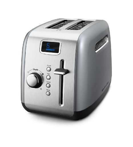 KitchenAid KMT222CU 2-Slice Toaster with Manual High-Lift Lever and Digital Display - Contour Silver