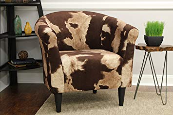 Mainstays Marlee Animal Printed Bucket Accent Chair (Cowhide Brown)