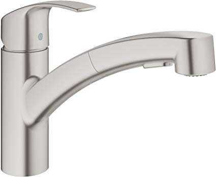 Grohe 30306DC0 SuperSteel Eurosmart Single-Handle Pull-Out Sprayer Kitchen Faucet