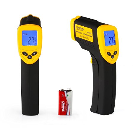 SainSonic SS5380 Temperature Gun Infrared Thermometer with Laser Pointing, Accurate Reading, Measures in Celsius or Fahrenheit, Simple Operation