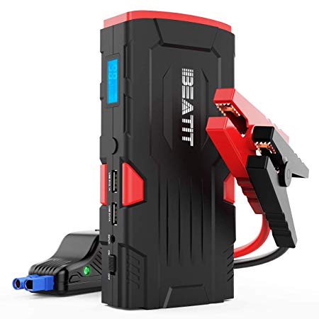Beatit D11 800A Peak 18000mAh 12V Portable Car Jump Starter (up to 7.5L Gas Or 5.5L Diesel) with Smart Jumper Cables Auto Battery Booster Power Pack