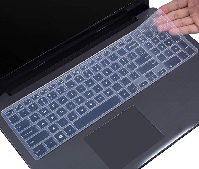 Keyboard Skin Compatible with 15.6 inch Dell Inspiron 15 3000 5000 7000 Series, 15.6" Dell G3 G5 G7 Series, 17.3 inch Dell Inspiron 17 5000 Series, 17.3" Dell G3 Series(with Numeric Keypad), Clear