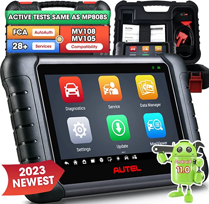 [Android 11] Autel MaxiCheck MX808S OBD2 Scanner: 2023 Full Bidirectional Diagnostic Scan Tool, US Ver. of MaxiCOM MK808S MP808S, Level-up of MX808 MK808, 28  Reset, All Systems, FCA AutoAuth, 5G WiFi