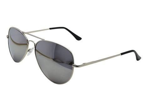ASVP Shop® Silver Mirror Aviator Sunglasses & Cloth Case Uv400 Designer Men's Ladies Shades