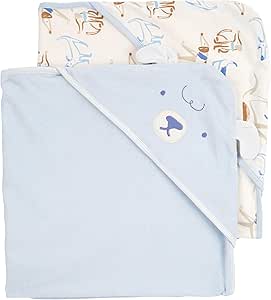 Carter's Baby Hooded Towel (2-pk Blue/Ivory)