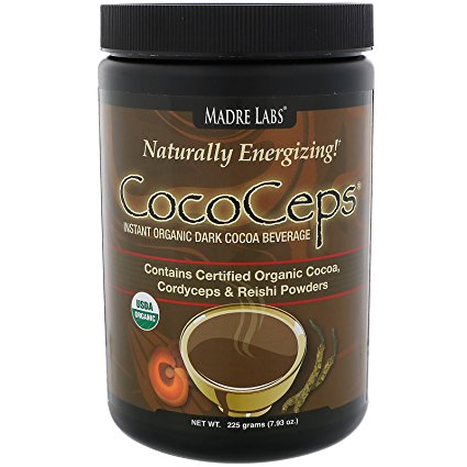 Madre Labs CocoCeps Instant Cocoa Certified Organic Dark Cocoa with Cordyceps and Reishi Mushrooms 7 93 oz 225 g