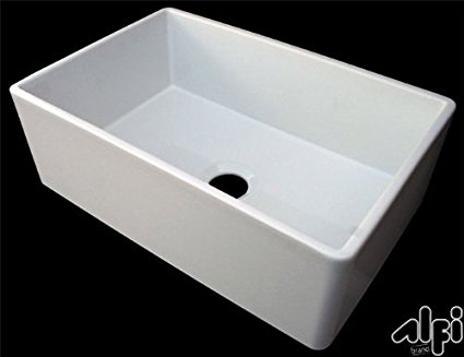 ALFI brand AB510 30-Inch  Contemporary Smooth Fireclay Farmhouse Kitchen Sink, White