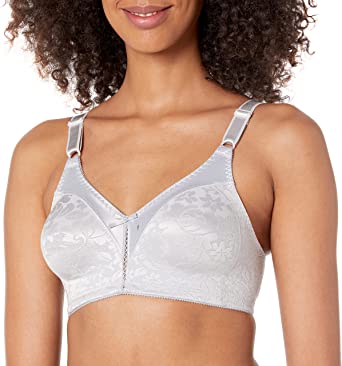 Bali Double Support Wireless Bra, Lace Bra with Stay-in-Place Straps, Full-Coverage Wirefree Bra, Tagless for Everyday Wear