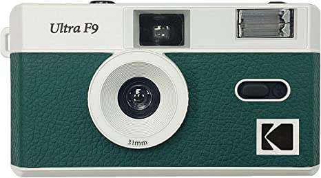 KODAK Reusable Ultra F9 35mm Film Camera, Fixed-Focus and Wide Angle, Build in Flash and Compatible with 35mm Color Negative or B&W Film (Film and Battery NOT Included) by Corex (Green)