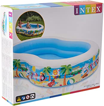 Intex Swim Center Paradise Inflatable Pool, 103in X 63in X 18in, for Ages 3