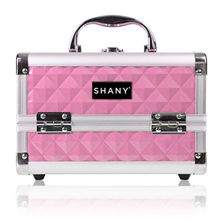 SHANY Mini Makeup Train Case With Mirror - Polite PINK