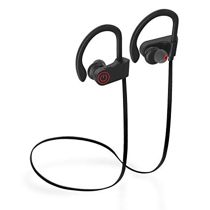 Waterproof Sport Earbuds Wireless Bluetooth Headphones Rechargeable HD Stereo Sweatproof in Ear Earbuds Gym Running Workout Noise Canceling Headsets