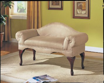 Acme 05630 Aston Microfiber Rolled Arm with Back Bench, Beige Finish