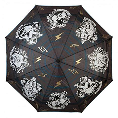 Bioworld Harry Potter House Crests Liquid Reactive Color Changing Compact Umbrella