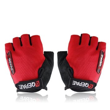 QEPAE Non-Slip Gel Pad Gloves Men's Women's Sportswear Cycling Riding Short Half Finger Gloves Breathable