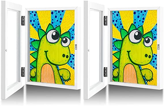 ZEUS 8.3”x11.8” Kids Art Frames, A4 kids artwork frames changeable, Kids Art Frames Front Opening | Changeable Picture Display for A4 Art-Work, Art Frames for Portfolio Storage - White 2PCS