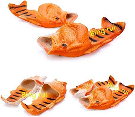 BING RUI CO 6 Colours Fish Slippers Beach Shoes Non-Slip Sandals Creative Fish Slippers Men and Women Casual Shoe