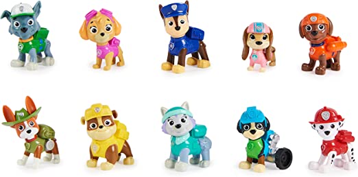 Paw Patrol, 10th Anniversary, All Paws On Deck Toy Figures Gift Pack with 10 Collectible Action Figures, Kids Toys for Ages 3 and up