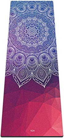 YOYI Yoga Mat - High Density Eco-Friendly Natural Rubber Fitness Mat, Non-Slip Exercise Mat for Hot Yoga, Pilates, Exercise, Extra Long & Comfortable 5mm Thick 72"x 26", with Carry Strap
