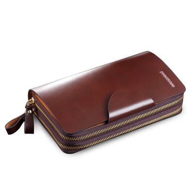 Teemzone Mens Genuine Leather Clutch Bag Handbag Zipper Closure Wallet Organizer