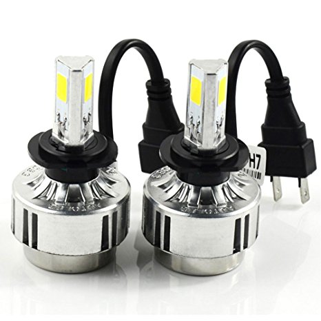 YUMSEEN H7 LED Headlight Bulbs Conversion Kit All-in-one 72W 6600LM Bright 6000K Super Bright Cool White Light (H7)