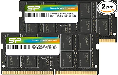 Silicon Power DDR4 32GB (16GBx2) 2666MHz 260-pin CL19 1.2V RAM SODIMM Laptop Memory SU032GBSFU266B22AB