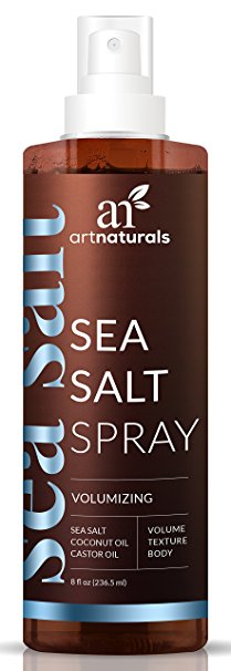 ArtNaturals Sea Salt Hair Spray – 7.5 Fl Oz / 220 ml – Volumizing and Texturizing for Carefree Tousled Styles – Natural Spray That Works for All Hair Types – Made from Sea Salt, Coconut Oil and Castor Oil