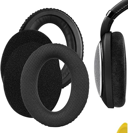 Geekria Comfort Mesh Fabric Replacement Ear Pads for Sennheiser HD598, HD598SE, HD598CS, HD598SR, HD595, HD599, HD599 SE Headphones Ear Cushions, Headset Earpads, Ear Cups Repair Parts (Black)