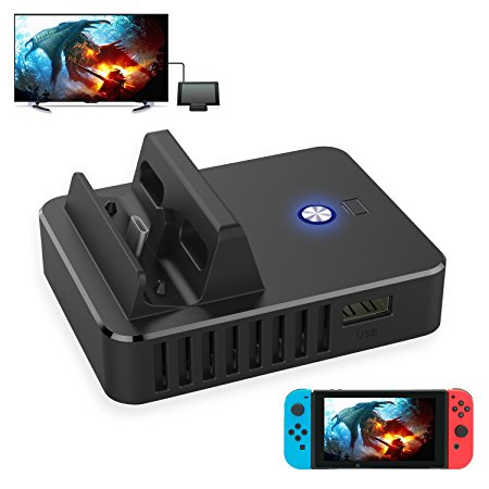TV HDMI Convertor for Switch,HDMI Adapter for Nintendo Switch, TV Switch Charger Stand,Portable Charging Dock for Nintendo Switch With Electronic Chip