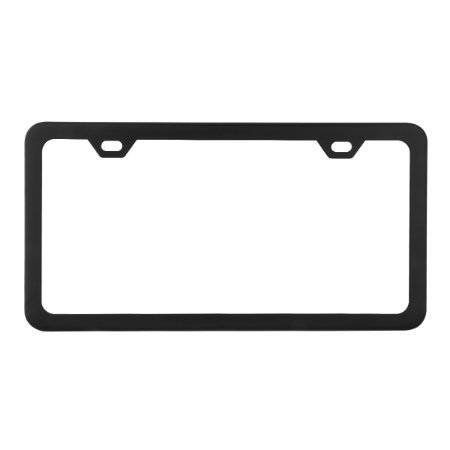 Grand General 60402 Matte Black Powder Coated License Plate Frame with 2 Holes