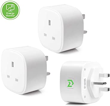 Meross Smart Plug Wi-Fi Compatible with Alexa, Google Home, SmartThings Energy Monitor Smart Switch No Hub Required 13A (3-Pack)