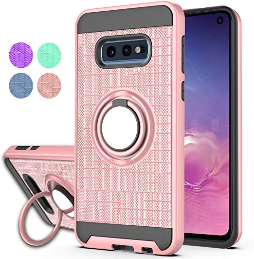 YmhxcY Galaxy S10e Case Galaxy S10 Lite Case (Not Fit S10) 360 Degree Rotating Ring & Bracket Dual Layer Resistant Back Cover for Samsung Galaxy S10 E (5.8")-ZH Rose Gold