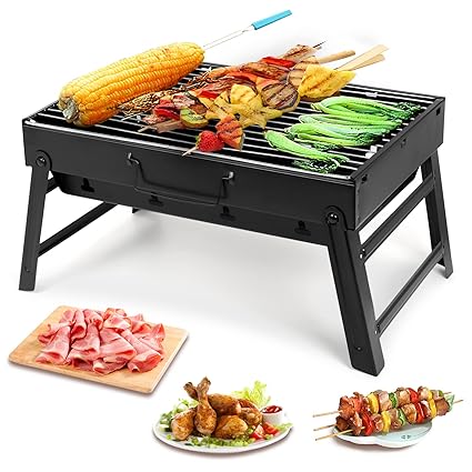 AGM BBQ Charcoal Grill, Folding Portable Lightweight Barbecue Grill Tools for Outdoor Grilling Cooking Camping Hiking Picnics Tailgating Backpacking Party