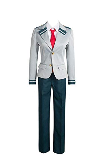 xingyueshop Mens Male School Uniform Student Suit Grey Jacket with White Shirt and Tie Student Blue Pant Anime Cosplay Costume