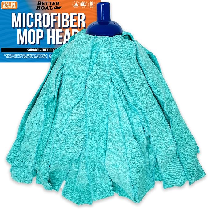 Screw on Microfiber Mop Head Replacement Microfiber Refill Microfiber Mop Heads Replacements Boat Cleaning Products Wash Mop for Deck, Floor Microfiber Mops