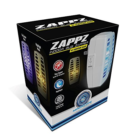 Mindscope Zappz Indoor Bug Zapper w/nightlight Mode Set of 2 (White)