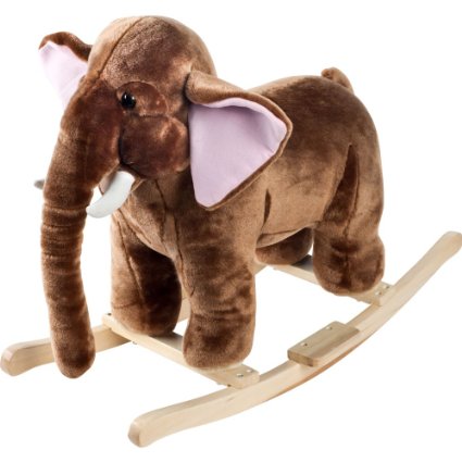 Happy Trails Plush Rocking Mo Mammoth With Sounds - Brown