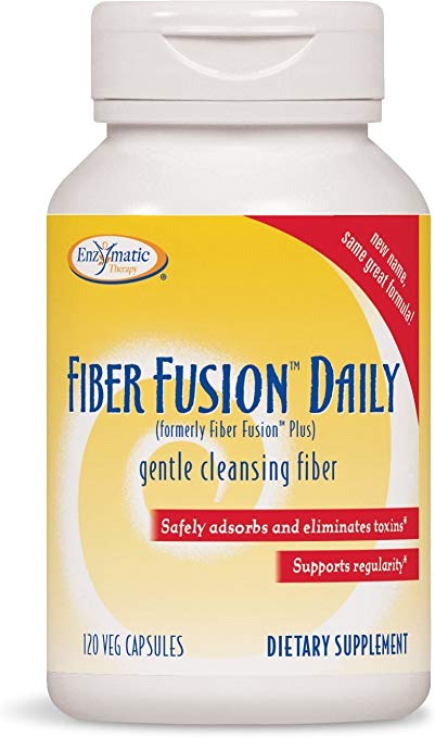 Enzymatic Therapy, Fiber Fusion Daily, 120 Veggie Caps. Pack of 3 bottles