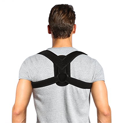 Posture Corrector Brace and Clavicle Support Straightener for Upper Back Shoulder Forward Head Neck Aid, Improve and Fix Poor Posture for Women Men (L(35''-48'' Chest))