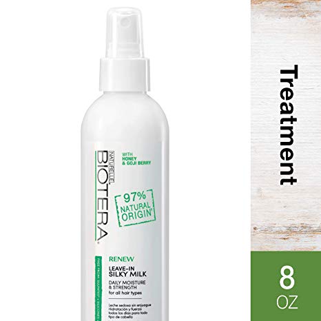 Biotera Natural Origin Renew Leave-In Treatment, with Honey and Goji Berry / Free from SLS/SLES Sulfates, Silicones, Parabens, Dyes and Gluten/ Up to 97% Natural Original, 8-Ounce